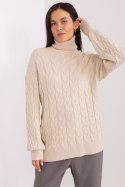 Golf Damski Model AT-SW-2348.07 Light Beige - AT - uniwersalny Golf Damski Model AT-SW-2348.07 Light Beige - AT - uniwersalny