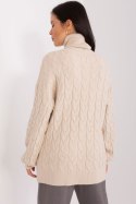 Golf Damski Model AT-SW-2348.07 Light Beige - AT - uniwersalny Golf Damski Model AT-SW-2348.07 Light Beige - AT - uniwersalny