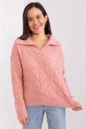 Sweter Damski Model AT-SW-2349-2.96 Dark Pink - AT - uniwersalny Sweter Damski Model AT-SW-2349-2.96 Dark Pink - AT - uniwersalny