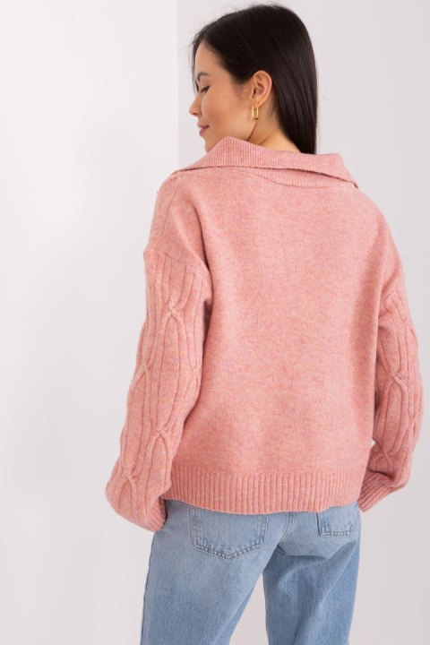 Sweter Damski Model AT-SW-2349-2.96 Dark Pink - AT - uniwersalny Sweter Damski Model AT-SW-2349-2.96 Dark Pink - AT - uniwersalny