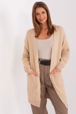 Sweter Kardigan Model AT-SW-234501.00P Beige - AT - uniwersalny