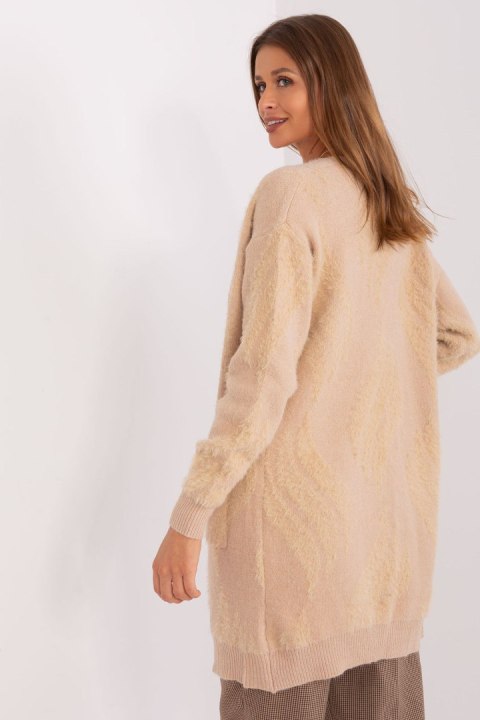Sweter Kardigan Model AT-SW-234501.00P Beige - AT - uniwersalny Sweter Kardigan Model AT-SW-234501.00P Beige - AT - uniwersalny