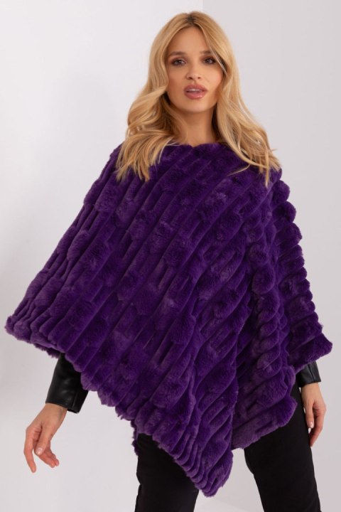 Sweter Ponczo Model AT-PN-2347.68 Dark Violet - AT - uniwersalny