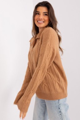 Sweter Damski Model AT-SW-2349-2.27 Camel - AT - uniwersalny