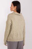 Sweter Damski Model AT-SW-2349-2.27 Khaki - AT - uniwersalny Sweter Damski Model AT-SW-2349-2.27 Khaki - AT - uniwersalny