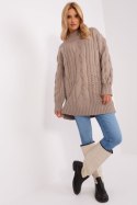 Sweter Damski Model AT-SW-2367-1.35P Dark Beige - AT - uniwersalny