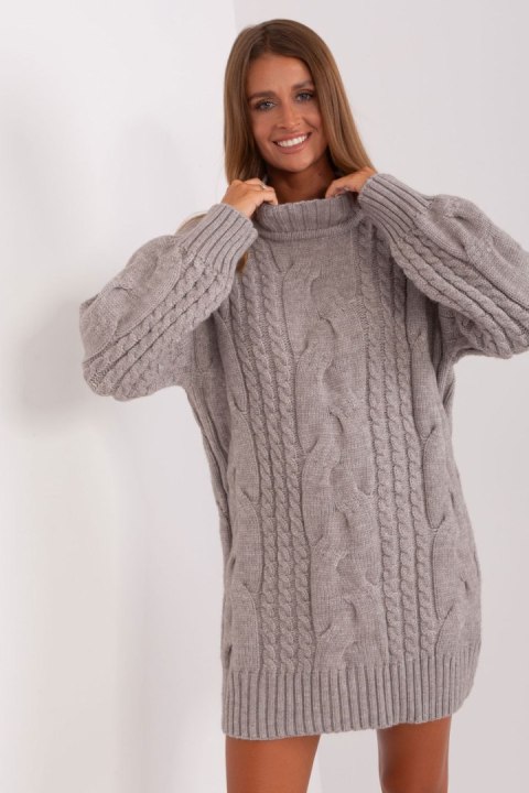 Sweter Damski Model AT-SW-2367-1.35P Grey - AT - uniwersalny Sweter Damski Model AT-SW-2367-1.35P Grey - AT - uniwersalny