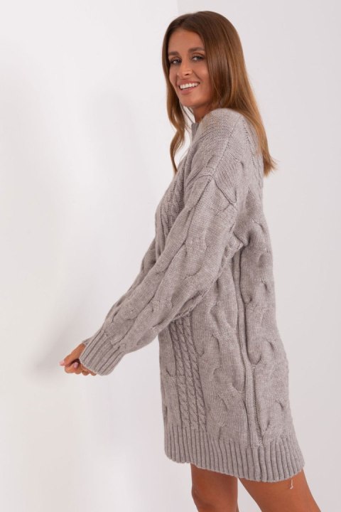 Sweter Damski Model AT-SW-2367-1.35P Grey - AT - uniwersalny Sweter Damski Model AT-SW-2367-1.35P Grey - AT - uniwersalny