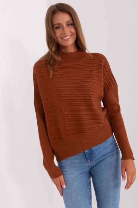 Sweter Damski Model AT-SW-2368.36X Brown - AT - uniwersalny