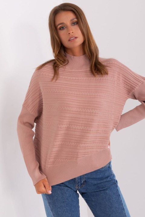 Sweter Damski Model AT-SW-2368.36X Dark Pink - AT - uniwersalny Sweter Damski Model AT-SW-2368.36X Dark Pink - AT - uniwersalny