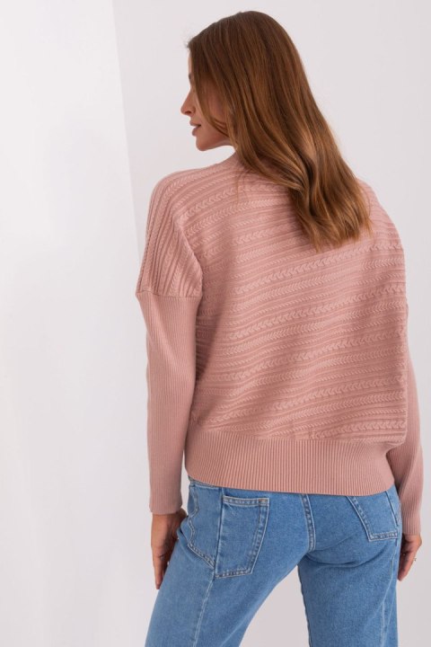 Sweter Damski Model AT-SW-2368.36X Dark Pink - AT - uniwersalny Sweter Damski Model AT-SW-2368.36X Dark Pink - AT - uniwersalny