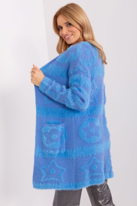 Sweter Kardigan Model AT-SW-234503.00P Blue - AT - uniwersalny Sweter Kardigan Model AT-SW-234503.00P Blue - AT - uniwersalny