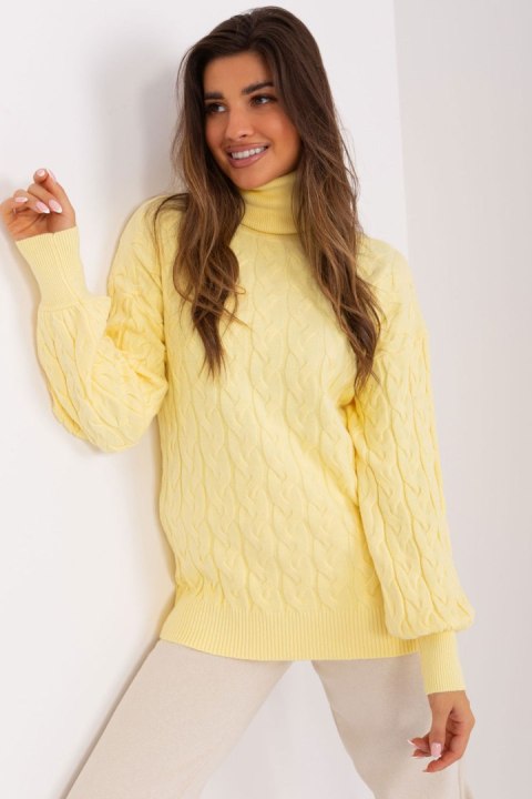 Golf Damski Model AT-SW-2348.93 Light Yellow - AT - uniwersalny Golf Damski Model AT-SW-2348.93 Light Yellow - AT - uniwersalny