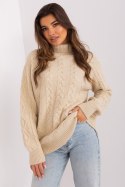 Golf Damski Model AT-SW-2355-2.12P Beige - AT - uniwersalny Golf Damski Model AT-SW-2355-2.12P Beige - AT - uniwersalny