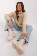 Golf Damski Model AT-SW-2355-2.12P Beige - AT - uniwersalny Golf Damski Model AT-SW-2355-2.12P Beige - AT - uniwersalny
