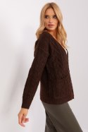 Sweter Damski Model AT-SW-2358.31 Dark Brown - AT - uniwersalny