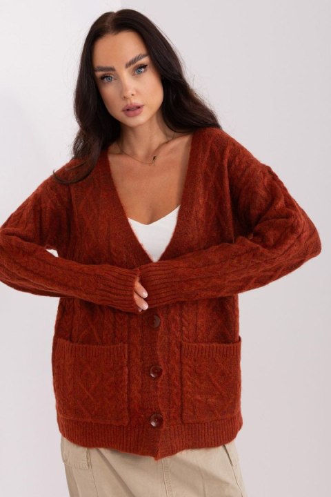 Sweter Damski Model AT-SW-2358.31 Dark Orange - AT - uniwersalny Sweter Damski Model AT-SW-2358.31 Dark Orange - AT - uniwersalny