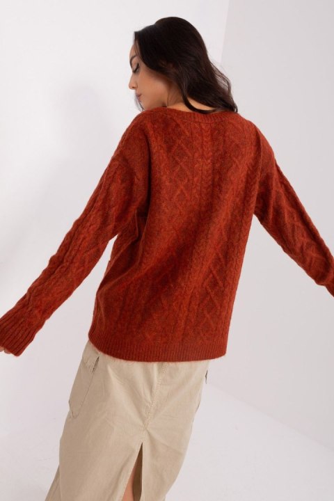 Sweter Damski Model AT-SW-2358.31 Dark Orange - AT - uniwersalny Sweter Damski Model AT-SW-2358.31 Dark Orange - AT - uniwersalny