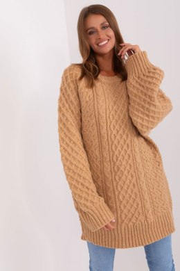 Sweter Damski Model AT-SW-2367-2.64P Camel - AT - uniwersalny