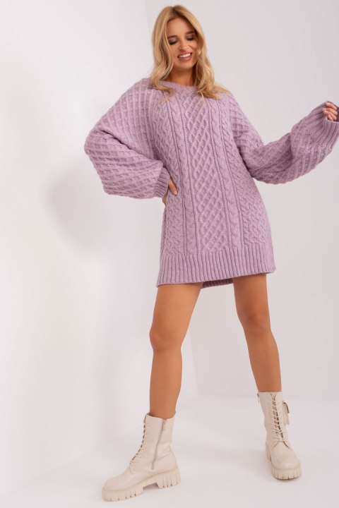 Sweter Damski Model AT-SW-2367-2.64P Light Violet - AT - uniwersalny Sweter Damski Model AT-SW-2367-2.64P Light Violet - AT - uniwersalny