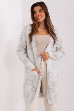 Sweter Kardigan Model AT-SW-23401-A.86 Light Grey - AT - uniwersalny