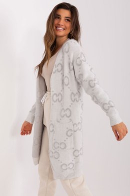 Sweter Kardigan Model AT-SW-23401-A.86 Light Grey - AT - uniwersalny
