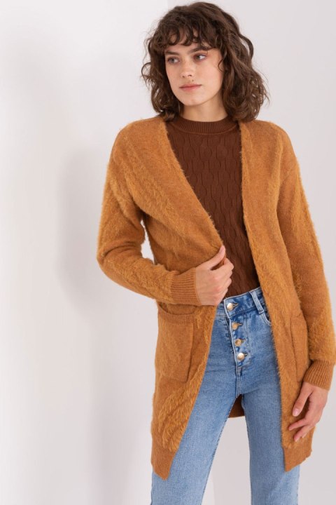 Sweter Kardigan Model AT-SW-234501.00P Camel - AT - uniwersalny