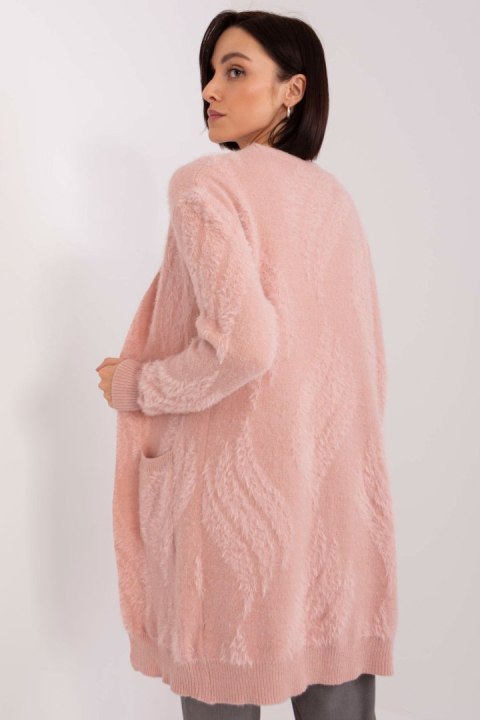 Sweter Kardigan Model AT-SW-234501.00P Light Pink - AT - uniwersalny Sweter Kardigan Model AT-SW-234501.00P Light Pink - AT - uniwersalny