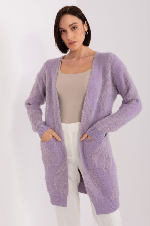 Sweter Kardigan Model AT-SW-234501.00P Light Violet - AT - uniwersalny Sweter Kardigan Model AT-SW-234501.00P Light Violet - AT - uniwersalny