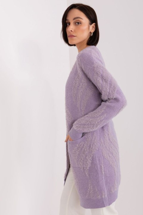 Sweter Kardigan Model AT-SW-234501.00P Light Violet - AT - uniwersalny Sweter Kardigan Model AT-SW-234501.00P Light Violet - AT - uniwersalny