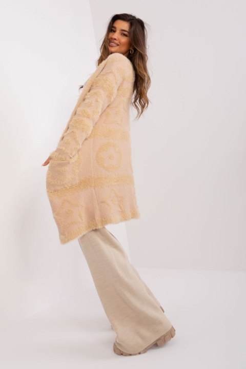 Sweter Kardigan Model AT-SW-234503.00P Beige - AT - uniwersalny Sweter Kardigan Model AT-SW-234503.00P Beige - AT - uniwersalny