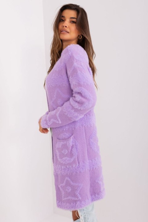 Sweter Kardigan Model AT-SW-234503.00P Light Violet - AT - uniwersalny Sweter Kardigan Model AT-SW-234503.00P Light Violet - AT - uniwersalny