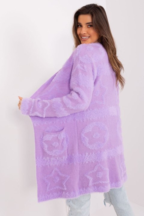 Sweter Kardigan Model AT-SW-234503.00P Light Violet - AT - uniwersalny Sweter Kardigan Model AT-SW-234503.00P Light Violet - AT - uniwersalny