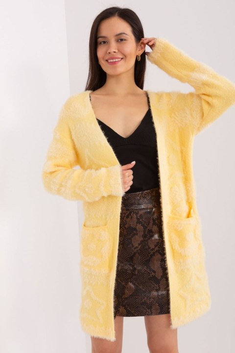 Sweter Kardigan Model AT-SW-234503.00P Light Yellow - AT - uniwersalny