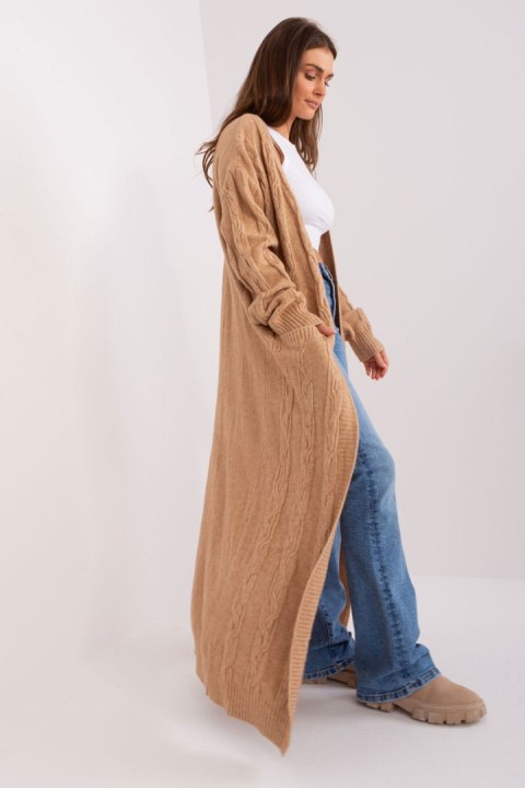 Sweter Kardigan Model AT-SW-2395.30 Camel - AT - uniwersalny