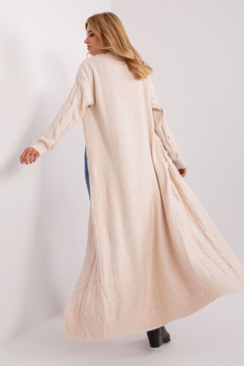 Sweter Kardigan Model AT-SW-2395.30 Light Beige - AT - uniwersalny Sweter Kardigan Model AT-SW-2395.30 Light Beige - AT - uniwersalny