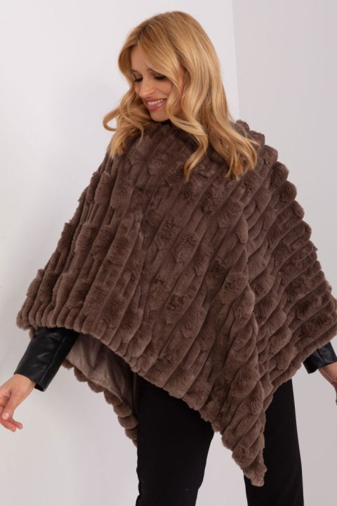 Sweter Ponczo Model AT-PN-2347.68 Brown - AT - uniwersalny Sweter Ponczo Model AT-PN-2347.68 Brown - AT - uniwersalny
