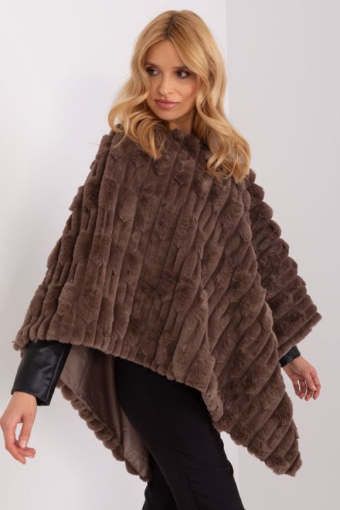 Sweter Ponczo Model AT-PN-2347.68 Brown - AT - uniwersalny Sweter Ponczo Model AT-PN-2347.68 Brown - AT - uniwersalny