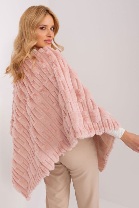 Sweter Ponczo Model AT-PN-2347.68 Light Pink - AT - uniwersalny Sweter Ponczo Model AT-PN-2347.68 Light Pink - AT - uniwersalny