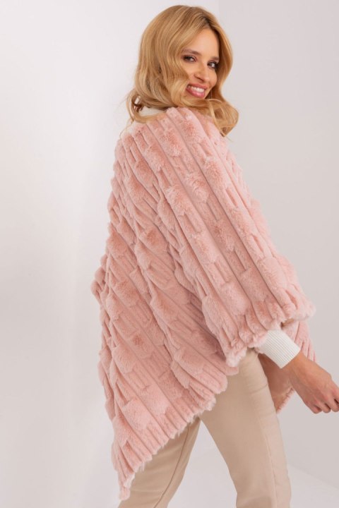 Sweter Ponczo Model AT-PN-2347.68 Light Pink - AT - uniwersalny Sweter Ponczo Model AT-PN-2347.68 Light Pink - AT - uniwersalny