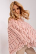Sweter Ponczo Model AT-PN-2347.68 Light Pink - AT - uniwersalny Sweter Ponczo Model AT-PN-2347.68 Light Pink - AT - uniwersalny
