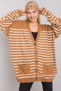 Sweter Kardigan Model FE-SW-3346.56P Camel - Fame - uniwersalny