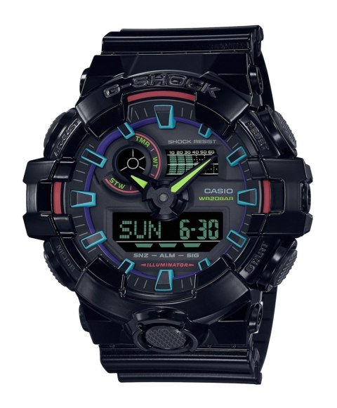 Zegarek Męski CASIO G-SHOCK GA-700RGB-1AER + BOX Zegarek Męski CASIO G-SHOCK GA-700RGB-1AER + BOX