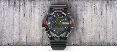 Zegarek Męski CASIO G-SHOCK GA-700RGB-1AER + BOX Zegarek Męski CASIO G-SHOCK GA-700RGB-1AER + BOX