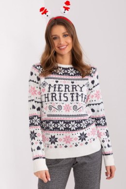 Sweter Damski Model D90057AB90883A White/Pink - Sublevel - XXL