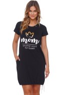 Koszulka nocna Koszula Nocna Ciążowa Model TCB.4551 Black - Doctor Nap - M Koszulka nocna Koszula Nocna Ciążowa Model TCB.4551 Black - Doctor Nap - M