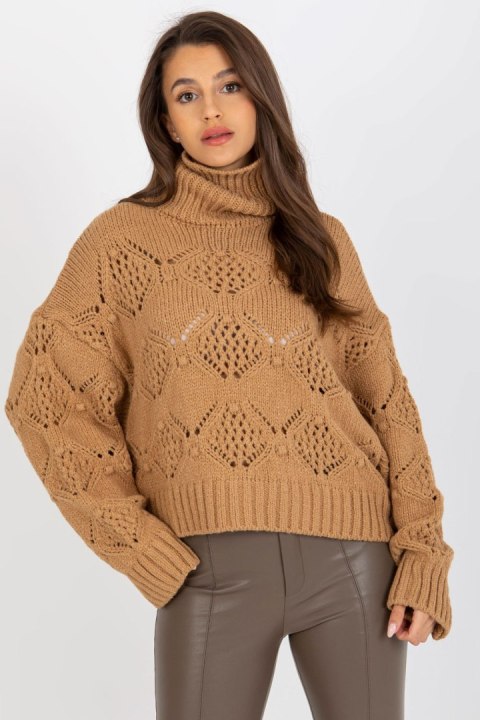 Sweter Damski Model EM-SW-1037-01.24X Camel - EM - uniwersalny Sweter Damski Model EM-SW-1037-01.24X Camel - EM - uniwersalny