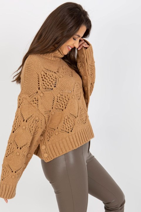 Sweter Damski Model EM-SW-1037-01.24X Camel - EM - uniwersalny Sweter Damski Model EM-SW-1037-01.24X Camel - EM - uniwersalny