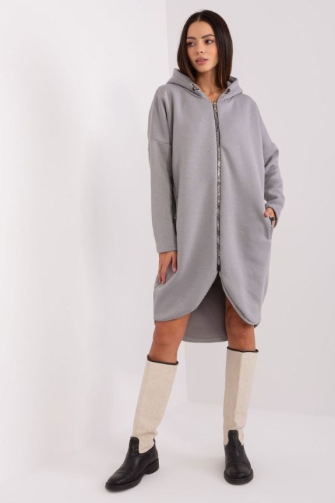 Bluza Damska Model RV-BL-4858-1.99P Light Grey - Rue Paris - S/M Bluza Damska Model RV-BL-4858-1.99P Light Grey - Rue Paris - S/M