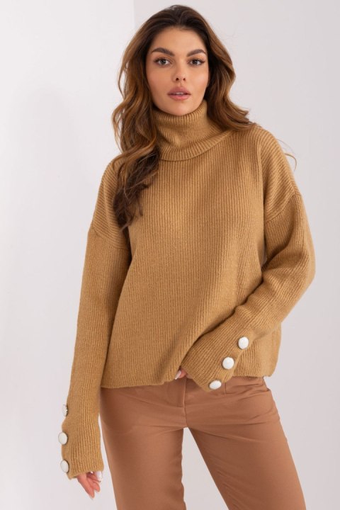 Golf Damski Model BA-SW-015.01P Camel - Badu - uniwersalny Golf Damski Model BA-SW-015.01P Camel - Badu - uniwersalny